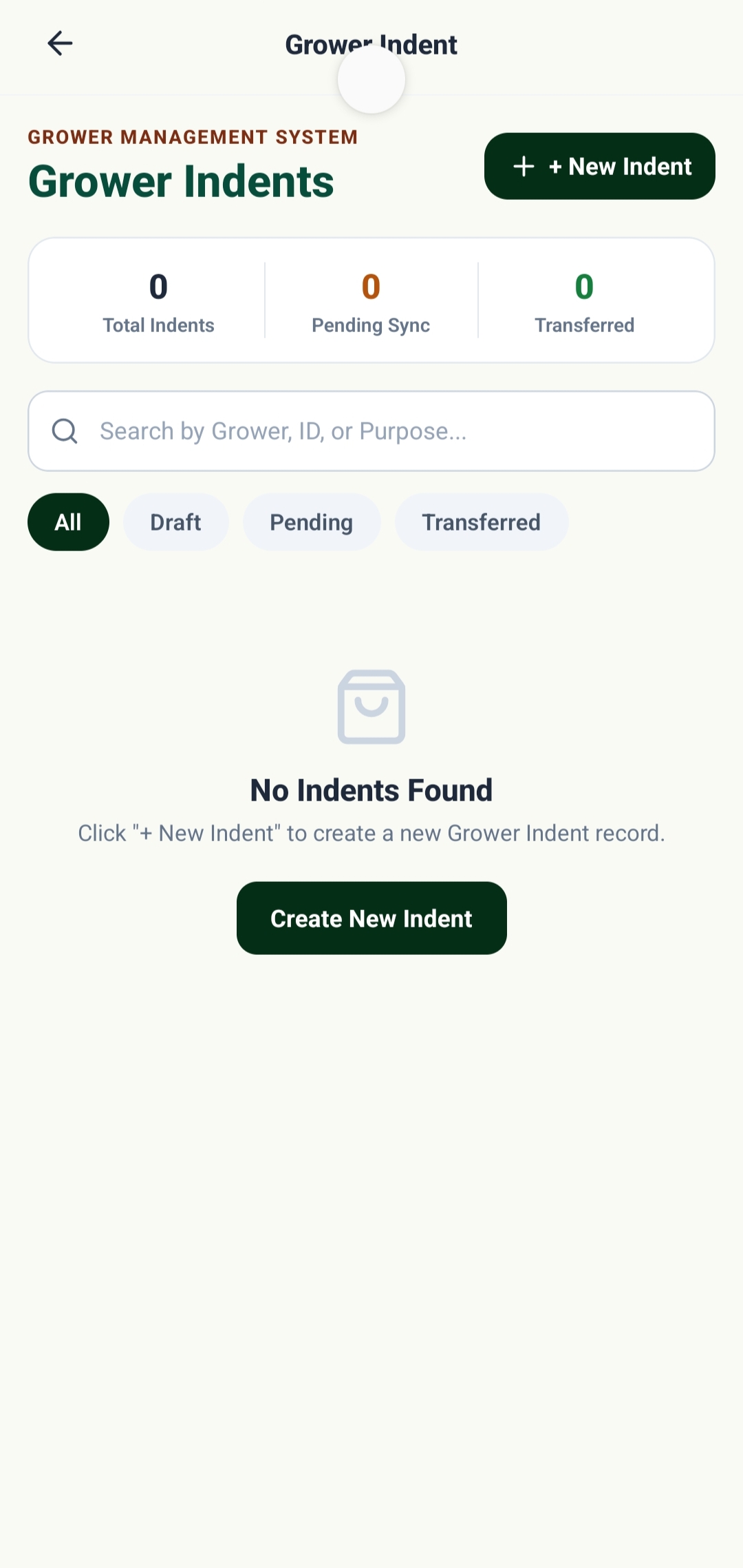 Grower Material & Fertilizer Indents