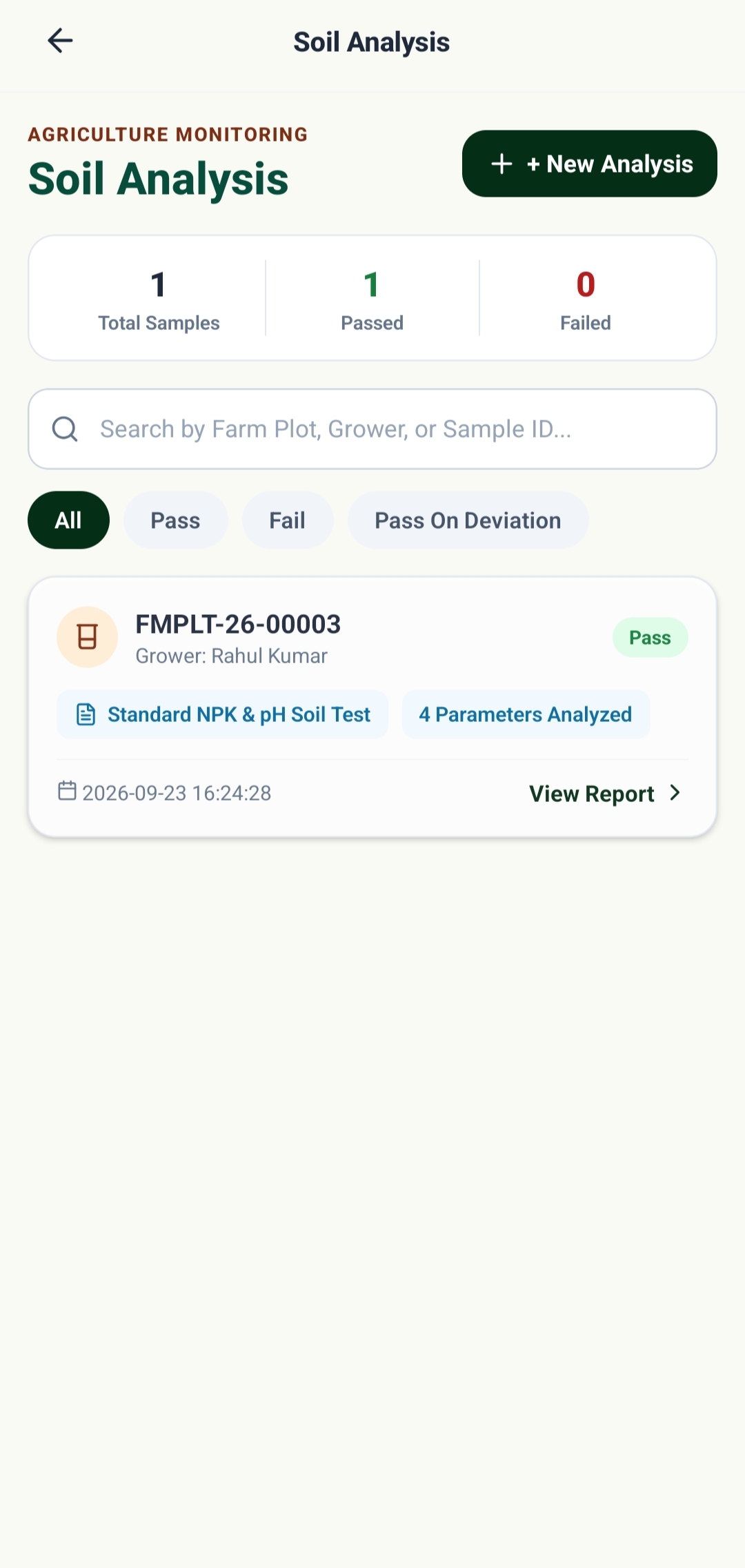 Soil Analysis & Chemical Parameter Testing