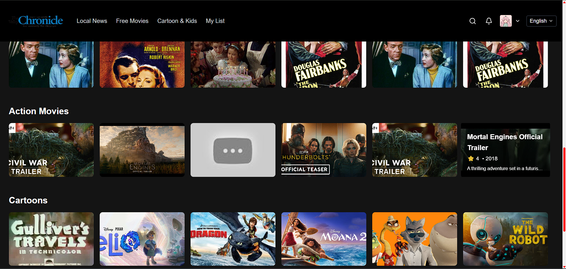 Categorized Multi-Rail Content Catalog