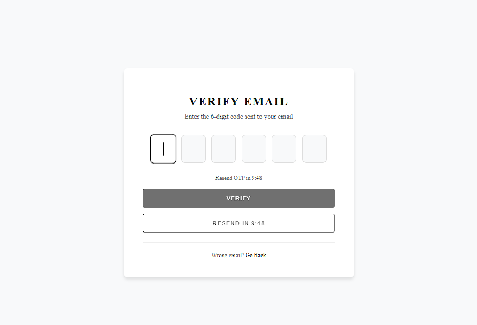Email Two-Factor OTP Verification