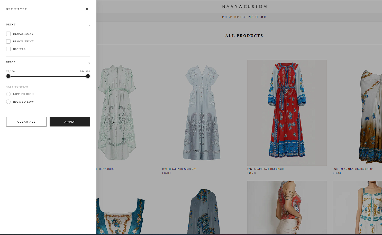 Multi-Facet Attribute & Price Filter