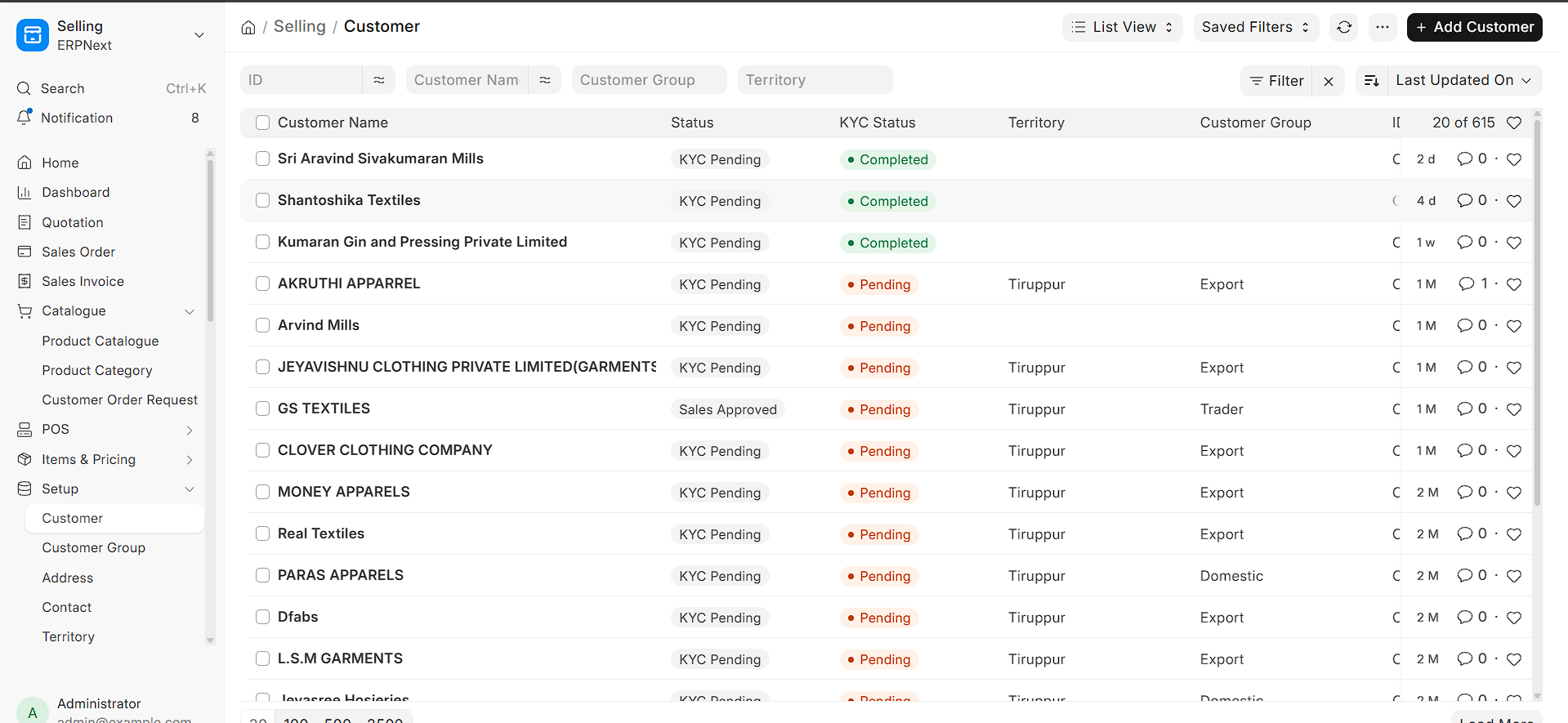 Custom Subcontractor & Customer KYC